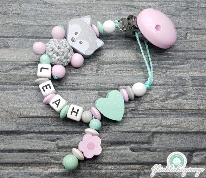 Personalisierte Schnullerkette mit Namen / Namenskette Baby